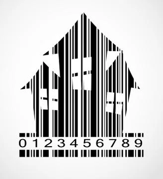 Barcode Halloween House  Image Vector Illustration Illustrazione stock