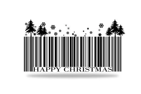 Barcode happy christmas on a white background Stock Illustration