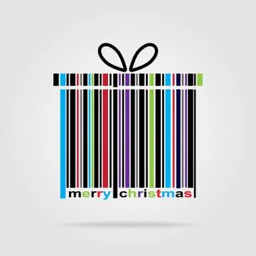 Barcode Happy New Year and Merry Christmas. Stock Illustration