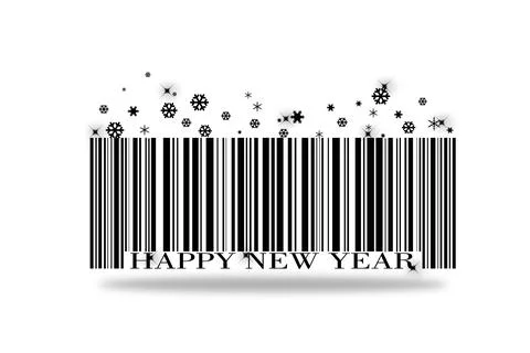 Barcode happy new year on a white background Stock Illustration
