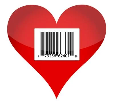 Barcode heart illustration design Illustrazione stock