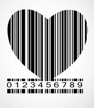 Barcode Heart  Image Vector Illustration Stock Illustration