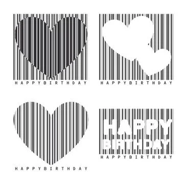 Barcode with hearts isolated over white background. vector Illustrazione stock