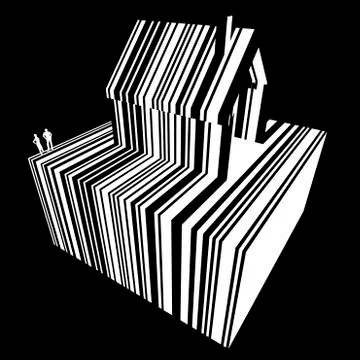 Barcode house diagram Stock Illustration