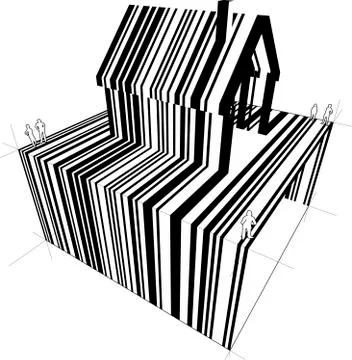 Barcode house diagram Stock Illustration