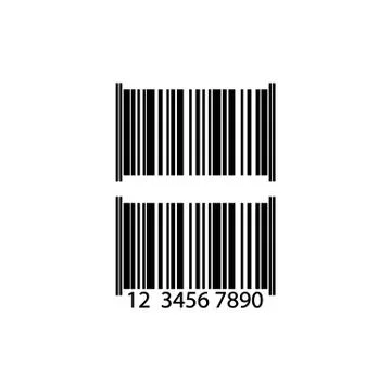 Barcode icon in black on isolated white background. EPS 10 vector. Stock Illustration