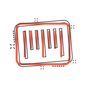 Barcode icon in comic style. Product distribution cartoon vector illustration Illustrazione stock