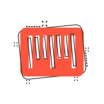 Barcode icon in comic style. Product distribution cartoon vector illustration Illustrazione stock