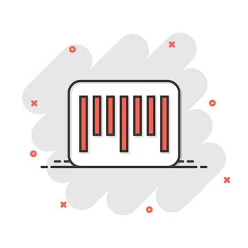 Barcode icon in comic style. Product distribution cartoon vector illustration Stock Illustration
