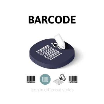 Barcode icon in different style Stock Illustration
