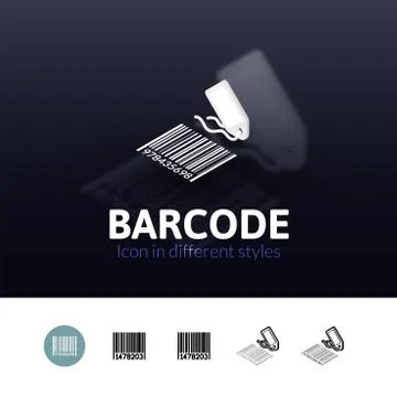 Barcode icon in different style Illustrazione stock