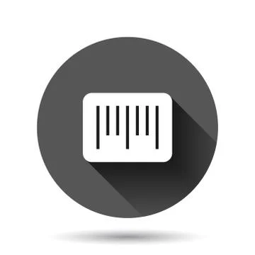 Barcode icon in flat style. Product distribution vector illustration on black Stock Illustration