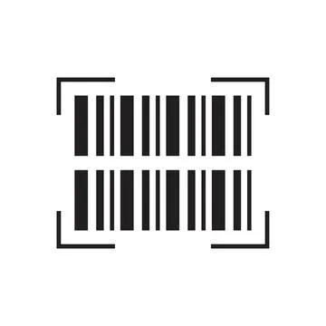 Barcode icon flat vector illustration. Stock Illustration