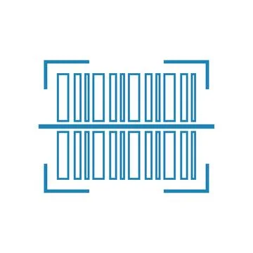 Barcode icon flat vector illustration. Stock Illustration