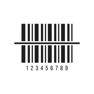 Barcode icon flat vector illustration. Stock Illustration