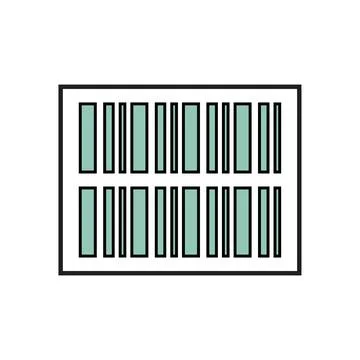 Barcode icon flat vector illustration. Illustrazione stock