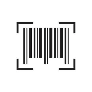 Barcode icon flat vector illustration. Illustrazione stock