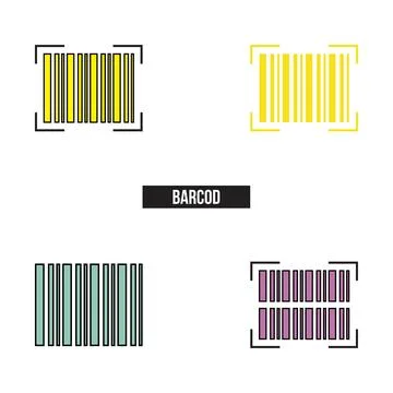 Barcode icon flat vector illustration. Illustrazione stock