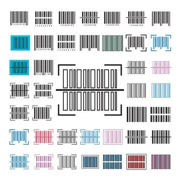 Barcode icon flat vector illustration. Illustrazione stock