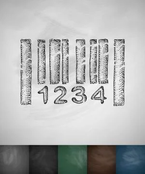 Barcode icon. Hand drawn vector illustration 스톡 일러스트