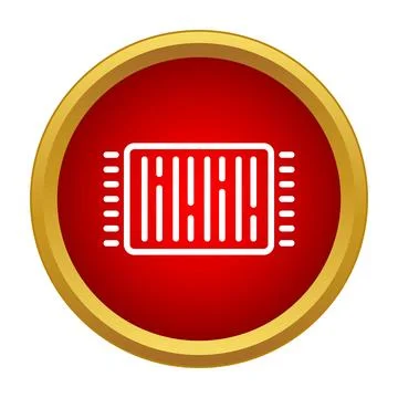 Barcode icon identifying product data in red circle Illustrazione stock