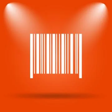 Barcode icon. Internet button on orange background.. Stock Illustration