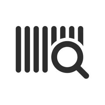 Barcode icon. Magnifier symbol. Scan sign. Stock Illustration