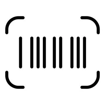 Barcode icon, outline style Stock Illustration
