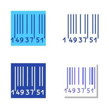 Barcode icon set in flat and line style Illustrazione stock