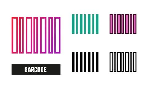 Barcode Icon Set Vector Illustration Illustrazione stock