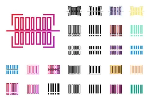 Barcode Icon Set Vector Illustration Stock Illustration