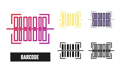 Barcode Icon Set Vector Illustration Illustrazione stock