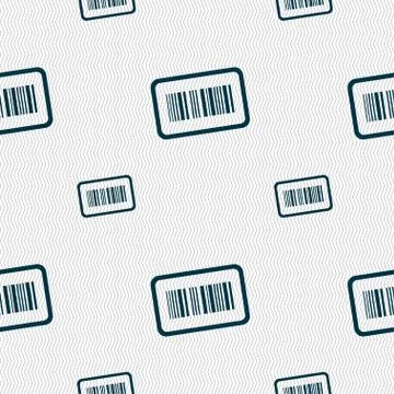 Barcode icon sign. Seamless pattern with geometric texture. Vector Stock Illustration