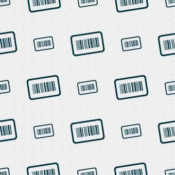 Barcode icon sign. Seamless pattern with geometric texture. Vector Stock Illustration