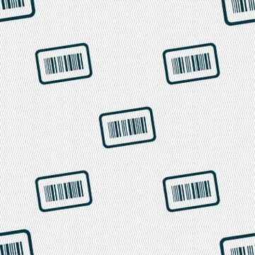 Barcode icon sign. Seamless pattern with geometric texture. Vector 스톡 일러스트