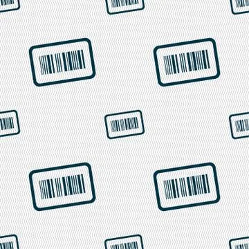 Barcode icon sign. Seamless pattern with geometric texture. Vector Stock Illustration