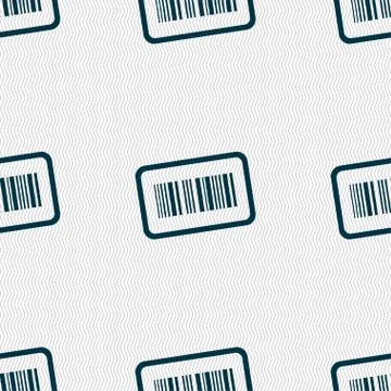 Barcode icon sign. Seamless pattern with geometric texture. 스톡 일러스트