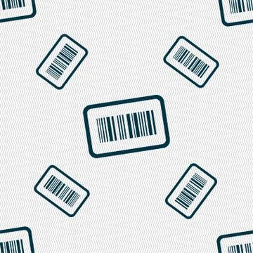 Barcode icon sign. Seamless pattern with geometric texture. Stock Illustration