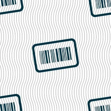 Barcode icon sign. Seamless pattern with geometric texture. Illustration