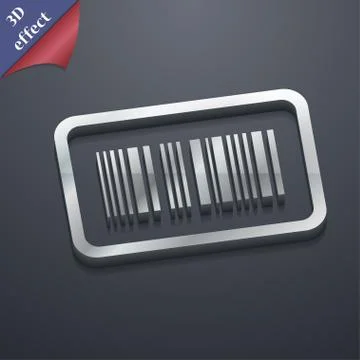 Barcode icon symbol. 3D style. Trendy, modern design with space for your text . Stock Illustration
