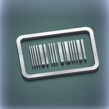 Barcode icon symbol. 3D style. Trendy, modern design with space for your text . Illustrazione stock