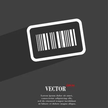 Barcode icon symbol Flat modern web design with long shadow and space for you Stock Illustration