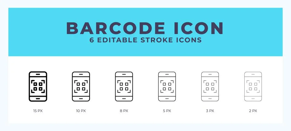 Barcode icon symbol. Isolated. Vector illustration with editable stroke. 库存插图