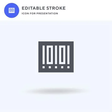 Barcode icon vector, filled flat sign, solid pictogram isolated on white, log 스톡 일러스트