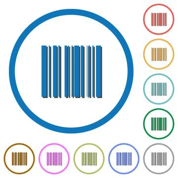 Barcode icons with shadows and outlines イラスト素材