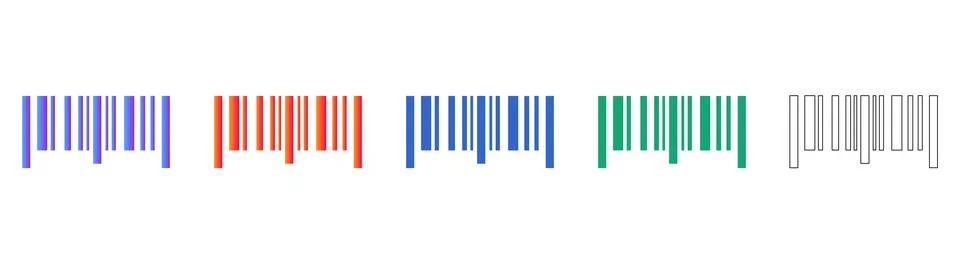 Barcode Identification Icon Set for Product Tracking Stock-Illustration