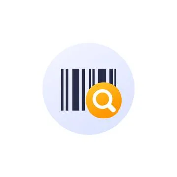 Barcode identify or search icon, vector Stock Illustration