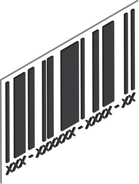Barcode illustration in 3D isometric style Stock Illustration