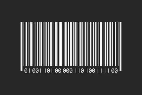 Barcode illustration on black background Stock Illustration