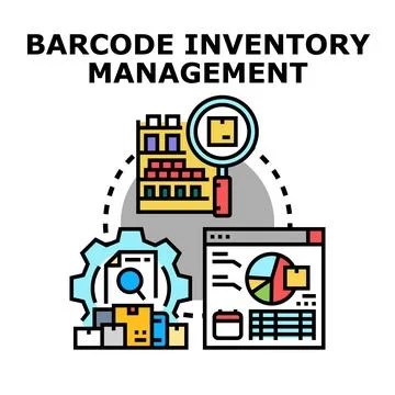 Barcode inventory management system optimizing logistics process Stock Illustration